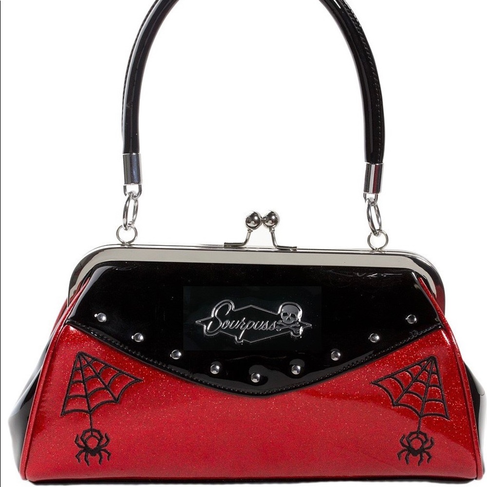 Webbed Widow Purse Black/Red